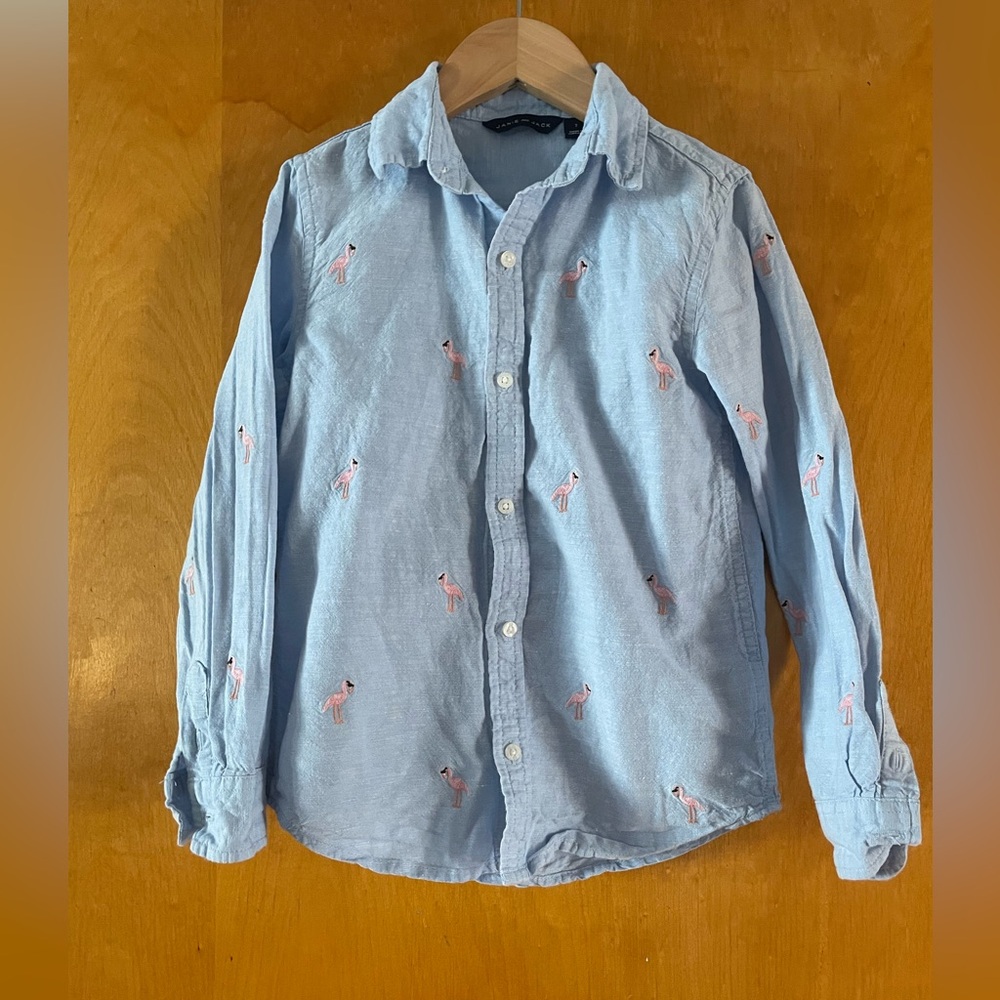 Janie and Jack Flamingo button up sz 7